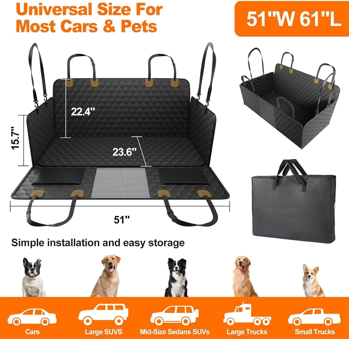 HelloPawtastic™ Hard Bottom Dog Car Seat Protector